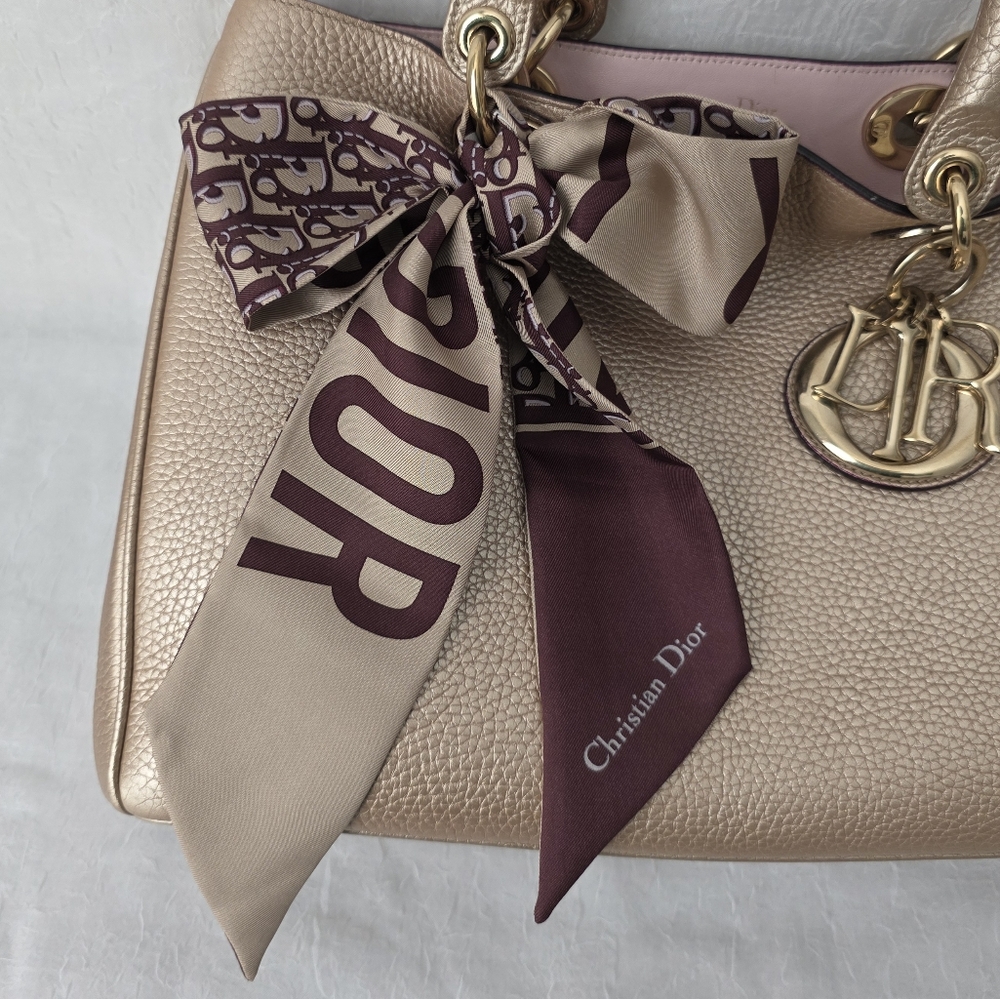 Auth Dior J'adior Oblique Trotter Silk Twilly